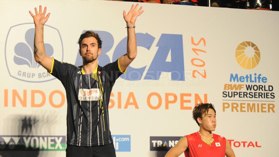 Jan O. Jorgensen menjadi runner up setelah kalah dari pebulutangkis Jepang Kento Momota.